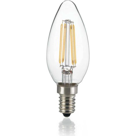 10 Lampadine Led Oliva E14 4 Watt 3000K Dimmerabile 400 Lm Trasparente