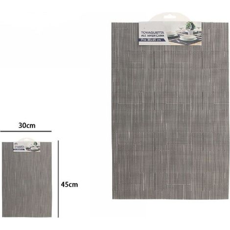 Trade Shop - Tovaglietta Tovagliette Americana Colazione Cucina 30 X 45cm Grigio Chiaro 72290 -