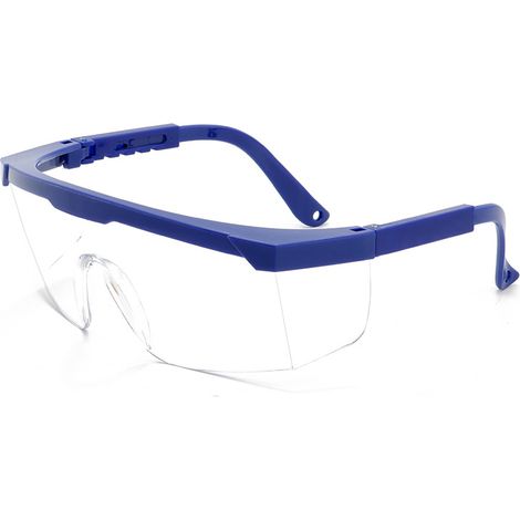 Schutzbrille mit verstellbaren Bügeln, Sonnenschutz, unzerbrechlich und kratzfest (blaue, beschlagfreie Ausführung). (1/5)