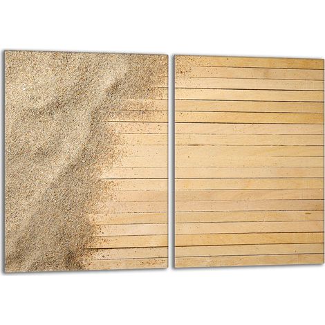 Glasschutzplatte für Herd 2x40x52 Sand (1/5)