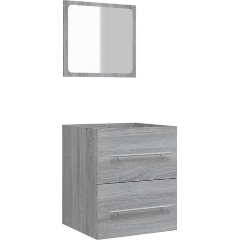 Armoire à miroir Armoire de salle de bain avec miroir Sonoma gris 41x38,5x48 cm -79308 (1/5)