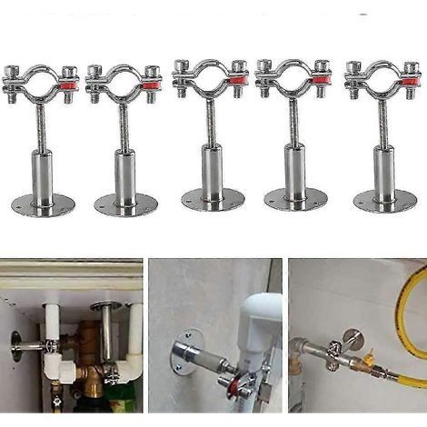5 pinces de support de tuyau réglables en acier inoxydable, support de tuyau mural, solide et stable pour un diamètre de 32 à 34 mm, pour la fixation de tuyaux, tubes, tiges, etc. (1/5)
