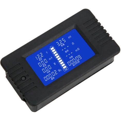 NALOOKAMIC Moniteur de batterie, moniteur de batterie multifonction CC à écran LCD, 0-200V, wattmètre équilibre Power Batterie Tension Checker Analyseur, avec shunt 200A(with 200A shunt)