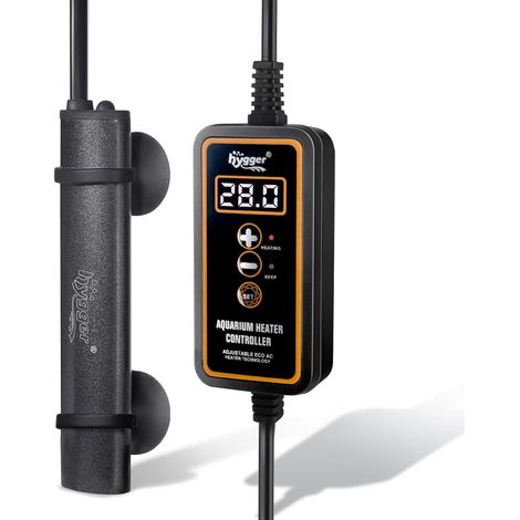 Mini Chauffage Aquarium, 15W Submersible Chauffages pour Aquarium avec Contrôleur Externe Affichage Numérique, Chauffage Aquarium Tortue Adapté Réservoirs d'eau Douce Jusqu'à 10L (1/5)