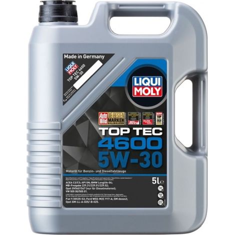 ACEITE LIQUI MOLY 5W30 5L TOP TEC 4600 / 505.01 505.00 502.00 / 229.51 / BMW / DB / OPEL