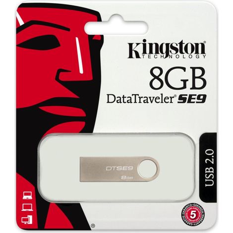 Trade Shop - KINGSTON USB 2.0 8GB STICK DTSE9 8 GB STICK SE9 DTSE9H 8GB SPEICHER -