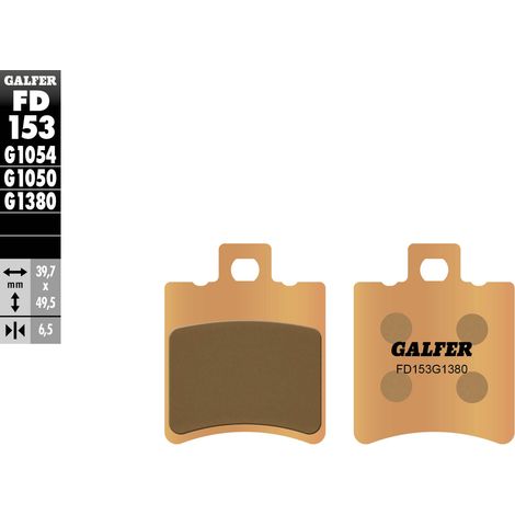 Pastillas de freno Galfer KH193 de metal sinterizado (doradas) para scooter