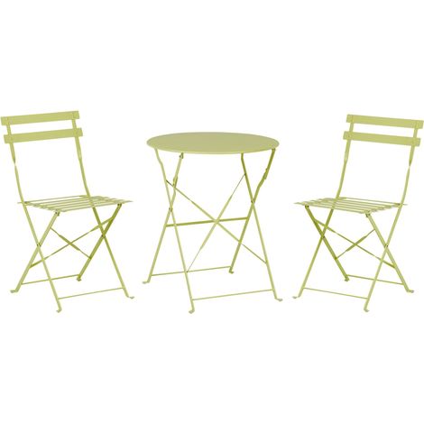 Bistro Set Folding FIORI Metal Lime Green (1/5)