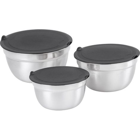 Schüssel MagicHome, Edelstahl, mit Deckel, 14-16-18 cm, Set 3 Stk. (1/4)