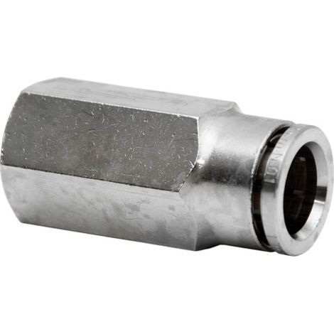 Racor recto Rosca Hembra para tubos de 4mm a 8mm                 Tubo 6mm - Rosca 1/8"