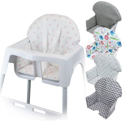 Housse d'assise pour chaise haute bébé – Matière PVC – Lavable en machine – Compatible gamme Délice – Pois roses – Monsieur Bébé
