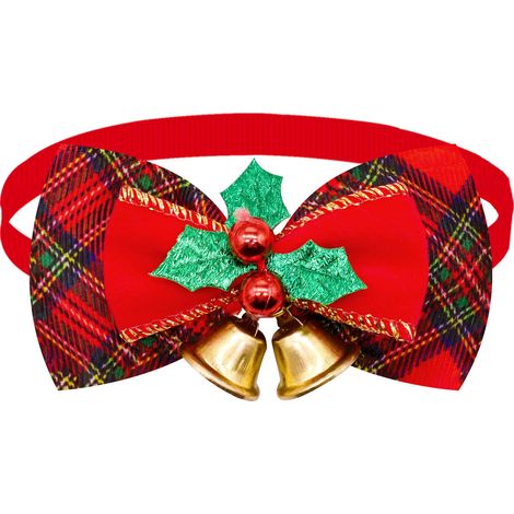 1 PCS Christmas Cat Collar, Adjustable Dog and Cat Collar, Bow Tie With Christmas Decoration,for Small Medium Large Pet (1/4)