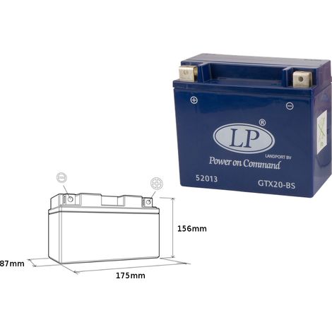 Batteria al gel Landport 12V 18Ah, senza manutenzione, LTX20-4, GTX20BS L