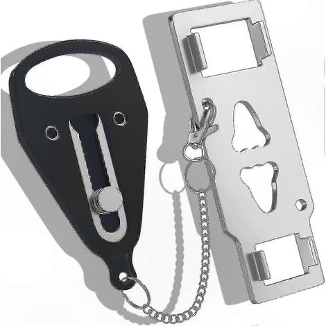 Verrou de porte portable pour sécurité et intimité renforcées, conception robuste pour protection supplémentaire, serrure de voyage réutilisable (1/2)