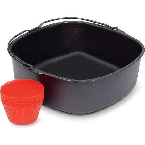 Plaque de cuisson antiadhésive pour friteuse à air chaud, maniques en silicone, accessoires pour friteuse 18 cm (1/5)