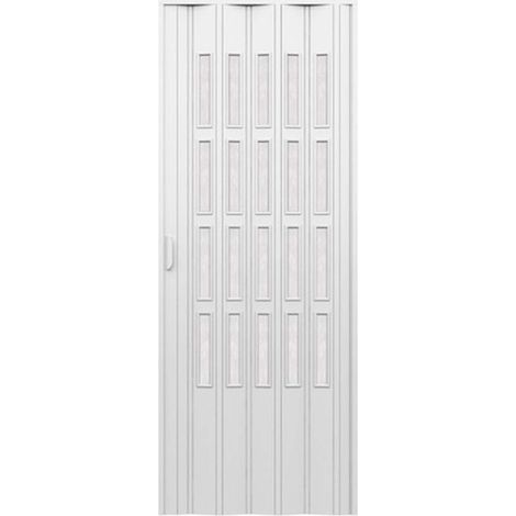 Porta a soffietto da interno in kit con vetri in PVC mod. Sonia Bianca 82x220 cm (1/4)