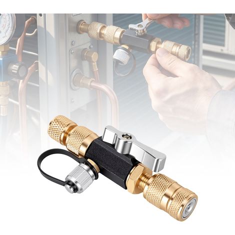 Dissolvant de noyaux de vannes HVAC, double taille SAE 1/4 5/16 pouces, outil de réparation pour système de réfrigération AC R410A R22 R32 (1/5)
