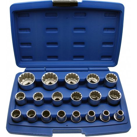 Multi Stecknüsse 19-teilig 8 bis 32 mm 1/2 Zoll 6-kant 12-kant Torx