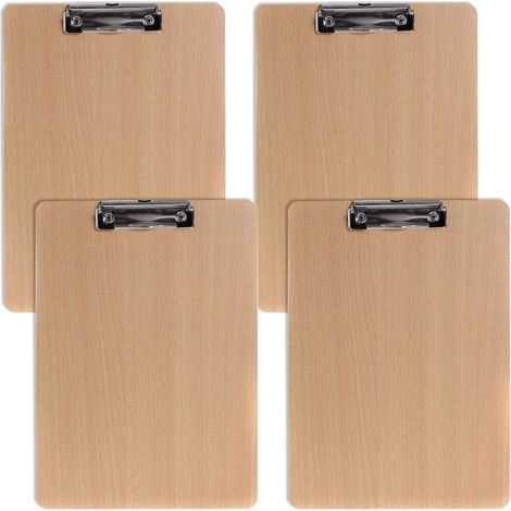 4pcs support de presse-papiers A4 en bois avec clips, presse-papiers en bois, presse-papiers A4 pour bureau, école, hôpital, restaurant (1/5)