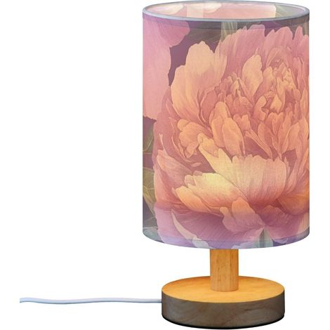 FRODOTGV Lampe de table vintage pivoines violettes avec port USB (1/5)