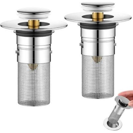 2 Stück Waschbeckenstöpsel, universeller Pop-Up-Abflussstopfen für Waschbecken mit 34–40 mm Durchmesser (1/5)