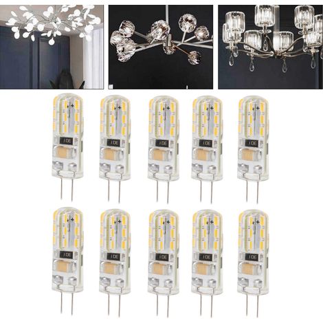 Ampoule LED G4, culot en silicone à double patte, 1,5 W AC110 V 110 lm, ampoule d'éclairage paysager, lumière blanche. (1/5)