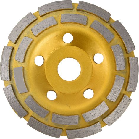 Meule diamantée à double rangée en forme de coupelle pour béton/granit/marbre, 125 mm (1/5)