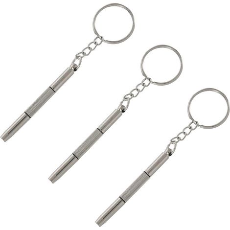 3X Mini tournevis en alliage 3 en 1, porte-clés, outil de réparation de montres et de lunettes (1/5)