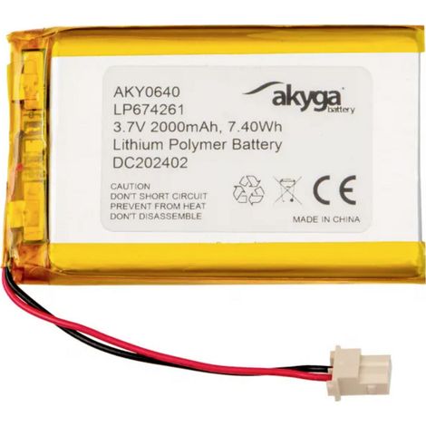 Akyga LP674261 Akkupack x Spezial-Akku  LiPo 3.7 V 2000 mAh (1/3)