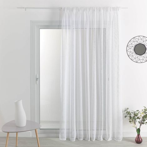 Voilage galon fronceur tombé fluide Blanc 415x240 cm