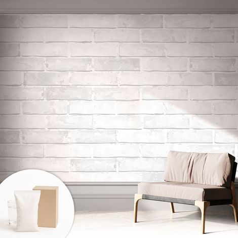 Tapete Vliestapete mit Kleber - abwaschbar - Arbeitszimmer - Esszimmer- Top Qualität Ziegelwand 312x219 cm