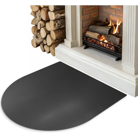 Plaque de Sol pour Poele a Granule 80x90 cm - Finition Mate - en Acier Noir - Pare-étincelles - Facile à Nettoyer - Protection Contre Les Salissures - Résistant à la Chaleur (1/5)