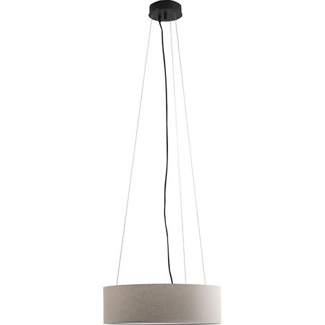 Lampada a Sospensione VIVIEN 48cm con Paralume Cilindrico in Tessuto Avorio e Attacco E27 per Interni - Rossini Group (1/5)