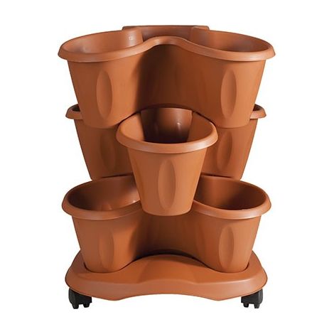 Florero Trébol con Platillo Terracota 30015