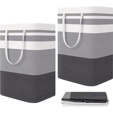 2PCS 75L Foldable Dirty Laundry Basket Dirty Clothes Basket with Handle Large Capacity Storage Basket for Clothes and Toys Storage (1/5)