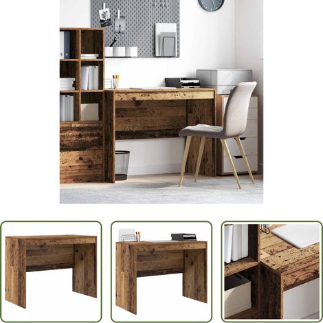 Bureau compact - Bureau Bois ancien 100 x 50 x 76 cm (1/5)