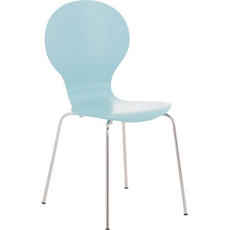 Silla apilable para visitas, cocina, comedor, diseño moderno, madera azul claro 100000791 (1/5)