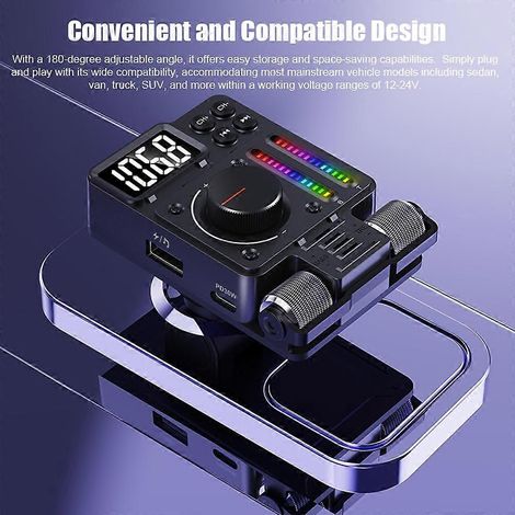 Auto-Bluetooth-MP3-Musikplayer mit FM-Transmitter (PD30W) und USB-Schnellladeadapter, inklusive 1,2-Zoll-LED-Display