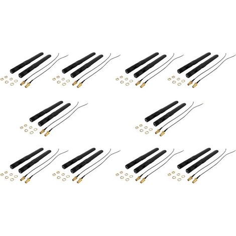 Geeignet für 20er-Packs Dualband-WLAN-Antennenkabel (Stecker), Unterstützung der Frequenzbänder 2,4 GHz, 5 GHz und 5,8 GHz, 8 dBi RP-SMA-Schnittstelle und 20 cm U.FL-zu-RP-SMA-Buchse-Kabel.