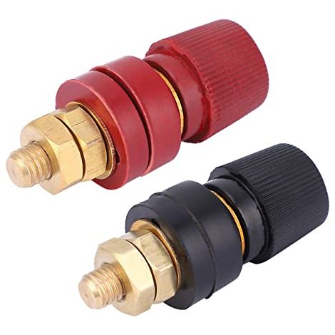 Poteau de reliure type 555 Bornier du régulateur tension en laiton Borne d'alimentation et Filetage M8 0V 200A 2 pièces 380V Noir Rouge (1/5)