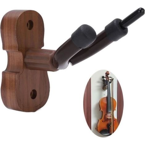 Crochet pour violon porte-crochets pour violons en bois de noyer noir avec crochets (1/4)
