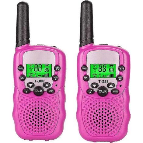 2-pack Kids Walkie Talkie Two Ways Radio Toy 3 Miles RangePink (1/3)