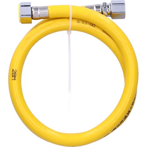 Tuyau de gaz combustible en acier inoxydable 304 pour gaz liquéfié avec raccords pour cuisine domestique (1 m, port femelle) (1/5)