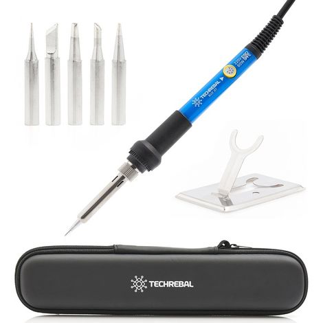 Set saldatore Techrebal "Blue Jet" 60W 7 in 1 (saldatore, 5 punte e supporto) in custodia singola (1/5)