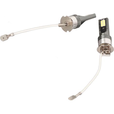 Paire de 12 LED H3 pour phare de voiture, lumière blanche 6500K‑7500K, 12V‑24V (1/5)