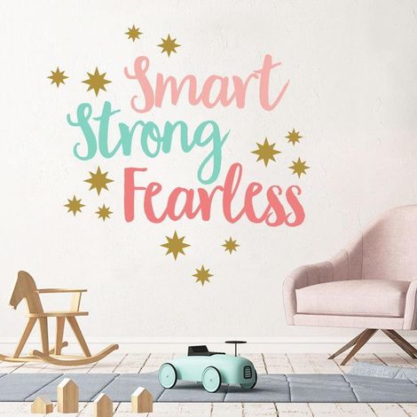 Stickers muraux colorés avec devise anglaise inspirante pour la décoration de salle de classe (1/4)