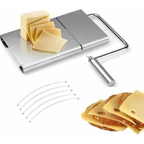 Trancheuse à fromage - Trancheuse à fromage moderne en acier inoxydable - Outil de cuisine professionnel - Avec fil de rechange - Multifonction