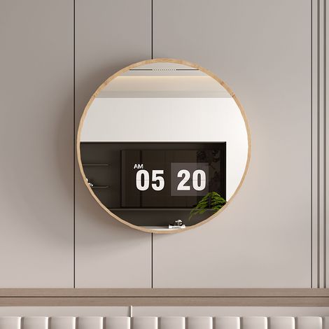 Miroir mural rond 80x9x80 cm naturel (1/5)