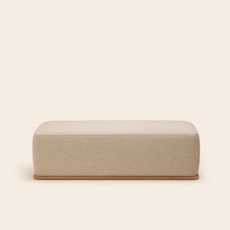 Banc en Bois et tissu chiné naturel Cosmo ARNEL