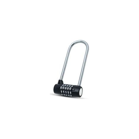 Cadenas à combinaison 5 chiffres 148 mm, robuste, réinitialisable, pour casiers, intérieur/extérieur –